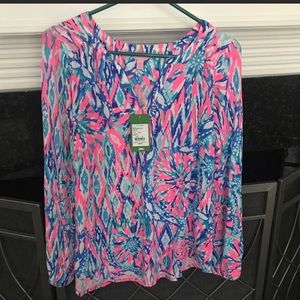 Tiki pink Lilly Pulitzer shirt
